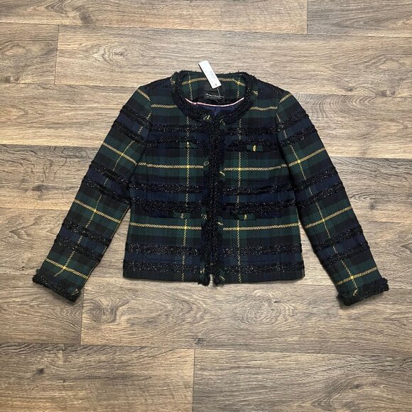 NEW J. Crew Lady Jacket in Lurex Black Watch Plaid Size 2 NWT - Picture 5 of 12